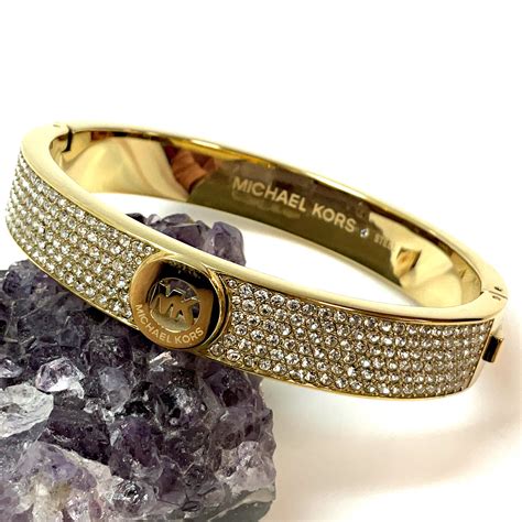 michael kors gold tone hinged bracelet|michael kors bracelet with diamonds.